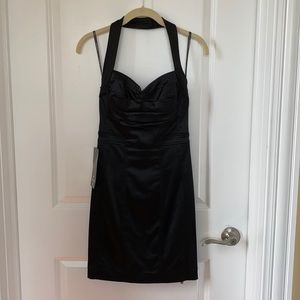 Bebe Black Halter Dress Size S NWT